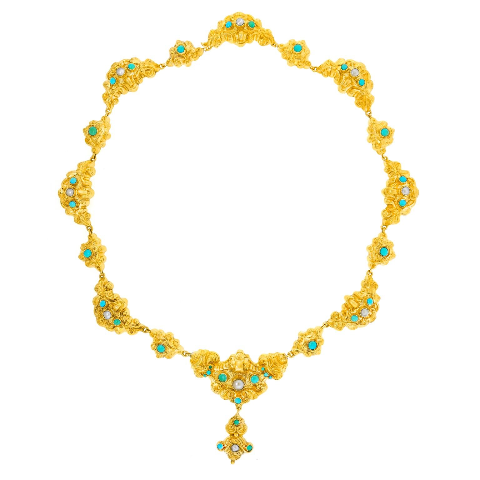 Antike Schmucksuite in originaler Schachtel (Cabochon) im Angebot