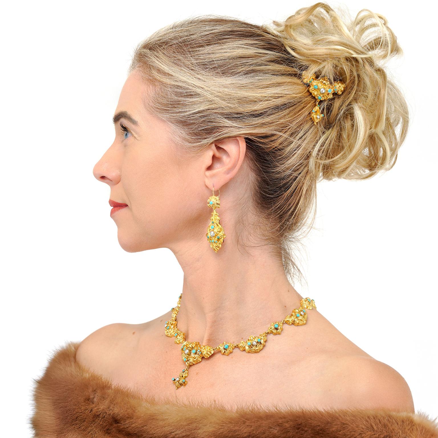 Antike Schmucksuite in originaler Schachtel im Angebot 3