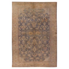 Antique Sultanabad Blue Rug Carpet, 11' x 16'3