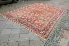 Antique Sultanabad Carpet Distressed