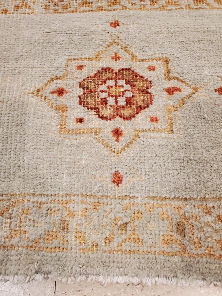 Antique Sultanabad Carpet, Handmade Oriental Rug, Pale Light Blue, Open
