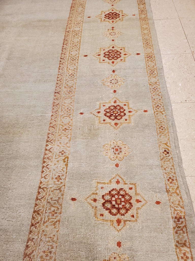Antique Sultanabad Carpet, Handmade Oriental Rug, Pale Light Blue, Open