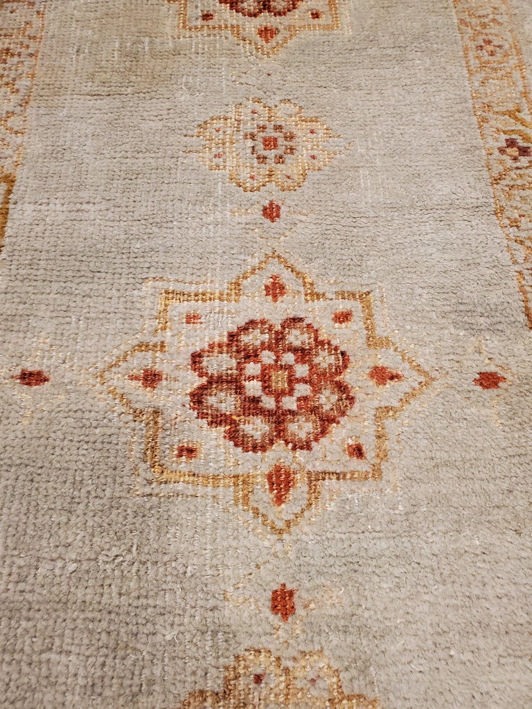 Antique Sultanabad Carpet, Handmade Oriental Rug, Pale Light Blue, Open