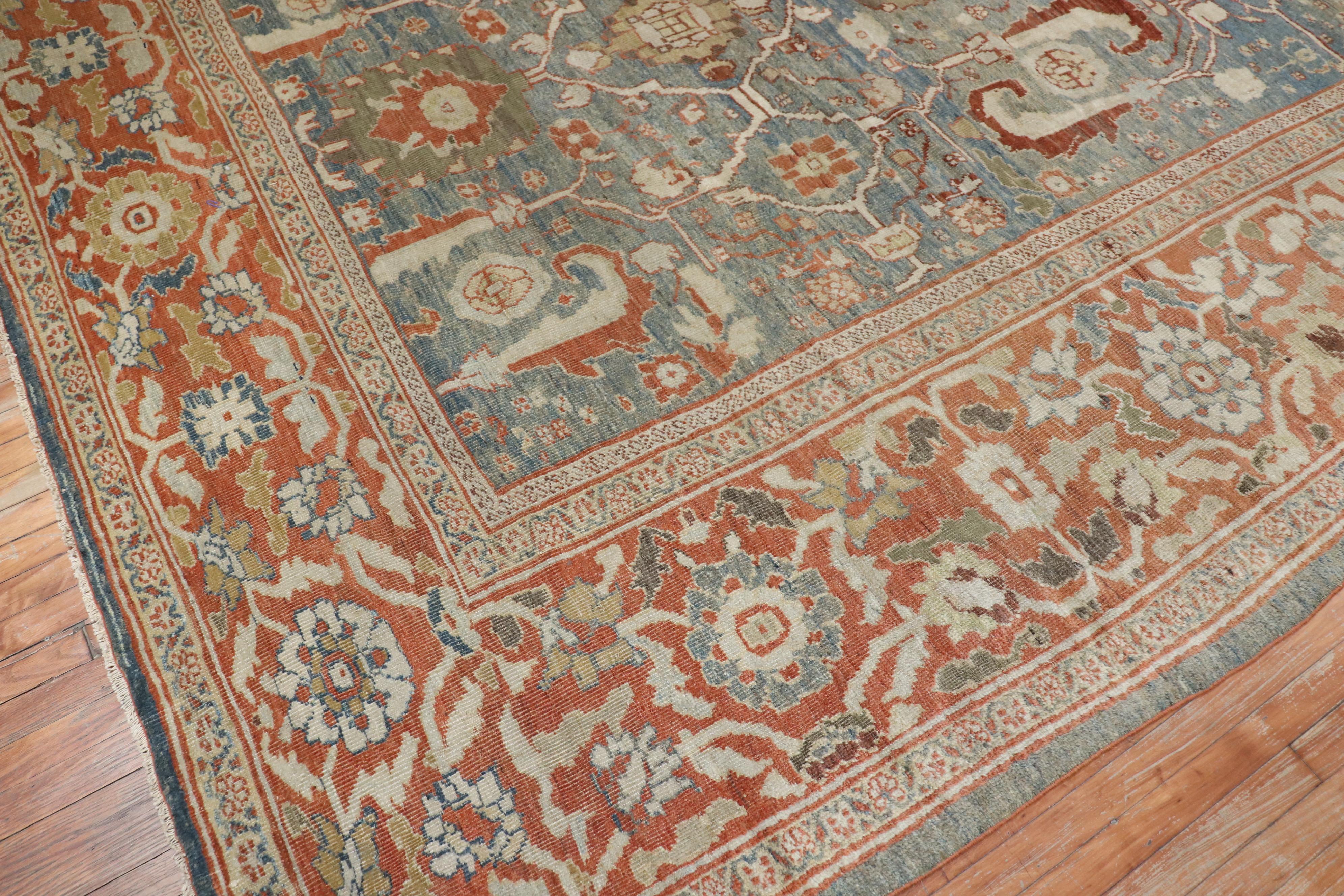Hand-Woven Antique Sultanabad Mahal Persian Carpet For Sale