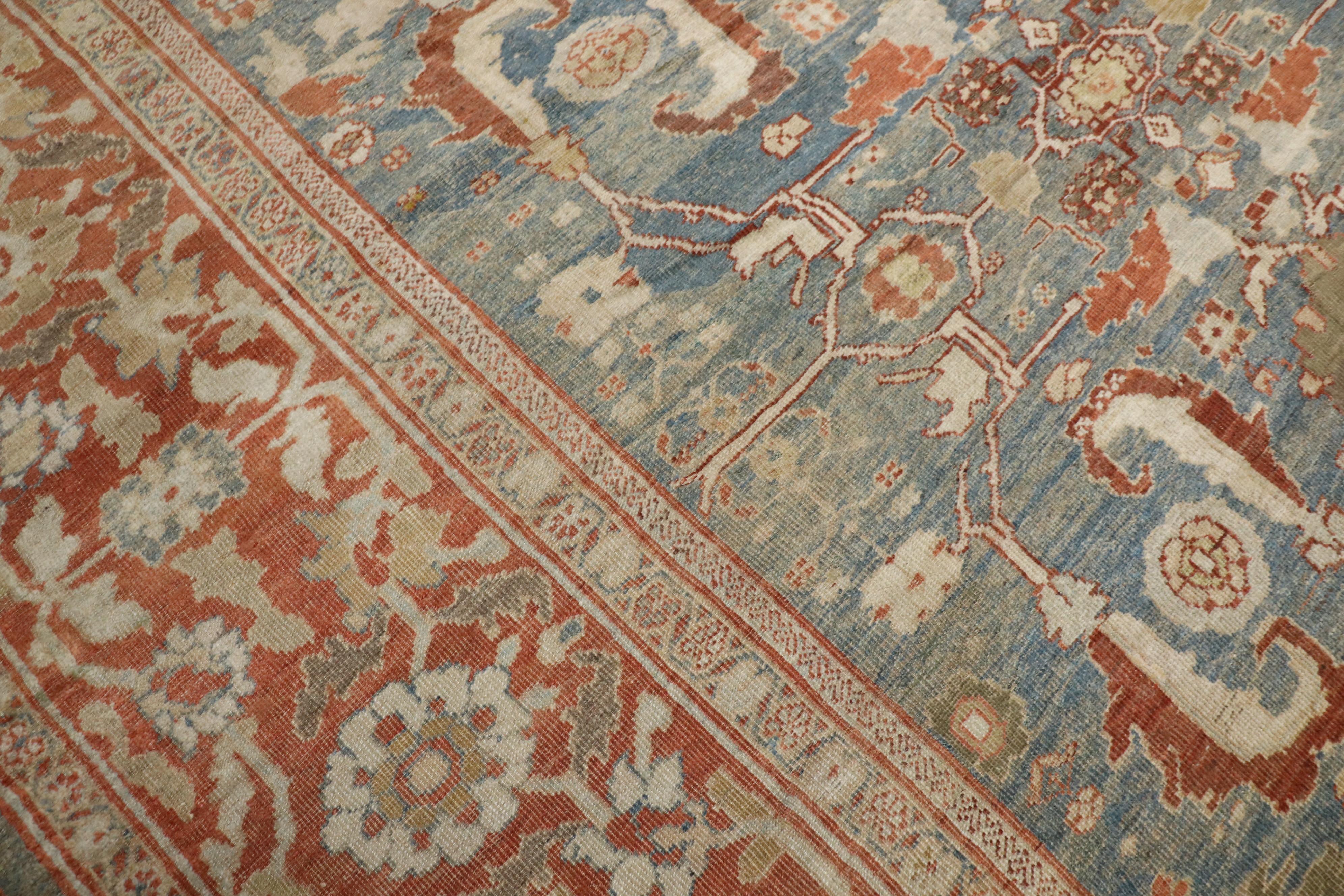 19th Century Antique Sultanabad Mahal Persian Carpet For Sale