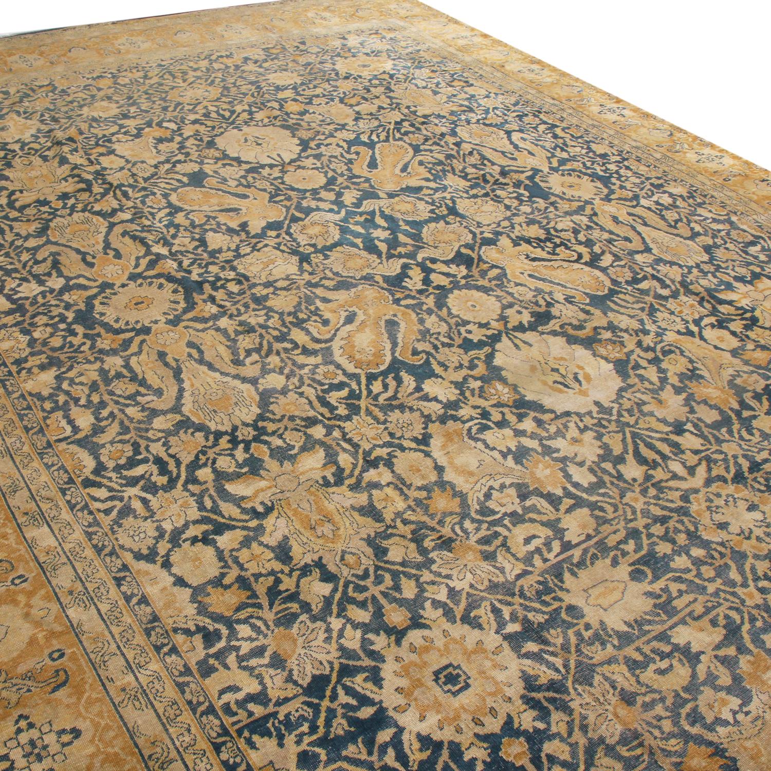 blue and gold oriental rug