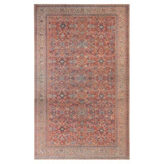 Antique Sultanabad Oversized Beige Carpet - c. 1900 (Size Adjusted)