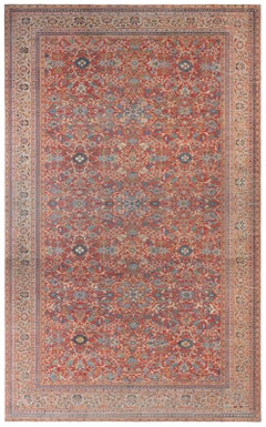 Antique Sultanabad Oversized Beige Carpet - c. 1900 (Size Adjusted)