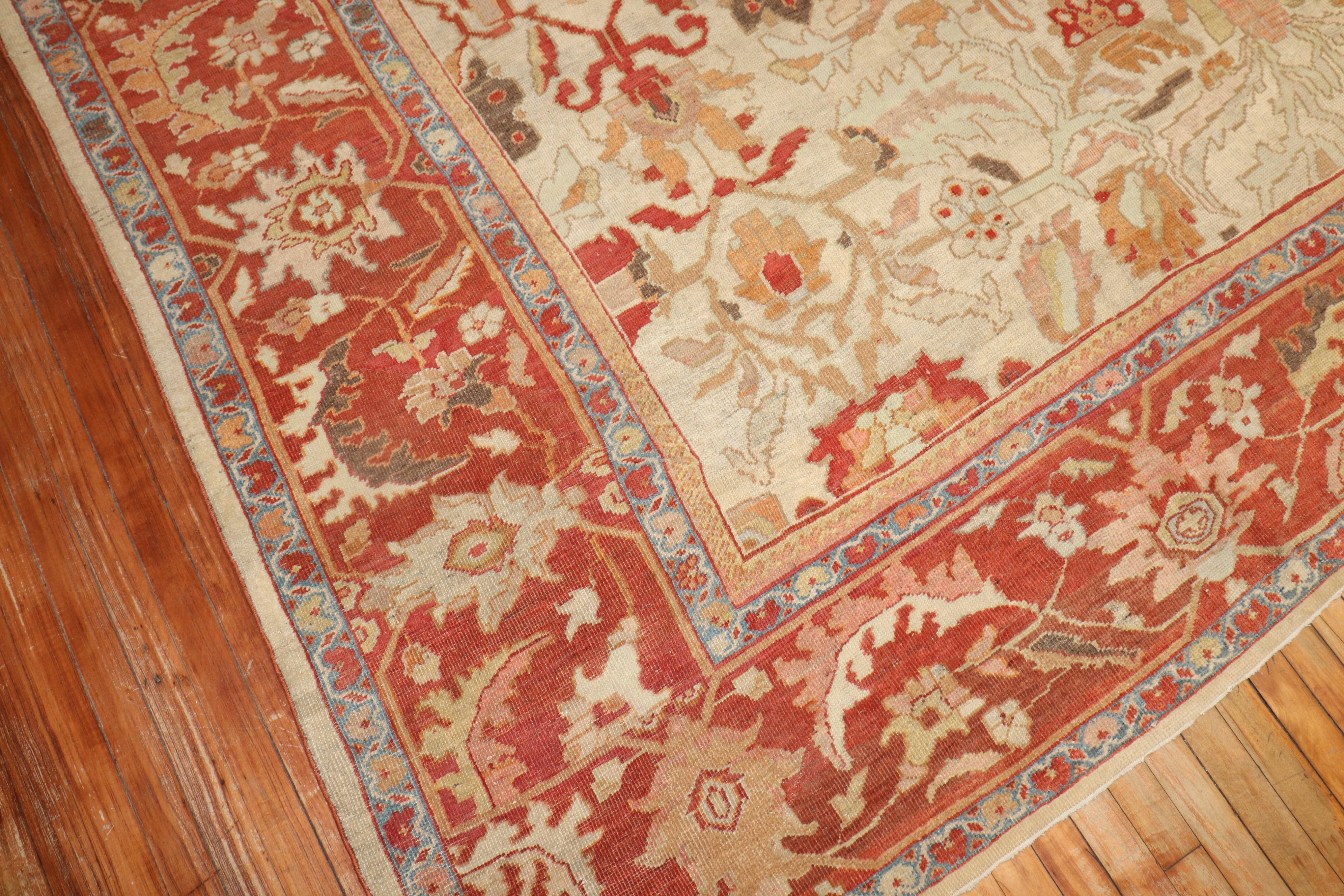 Agra Antique Sultanabad Persian Carpet For Sale