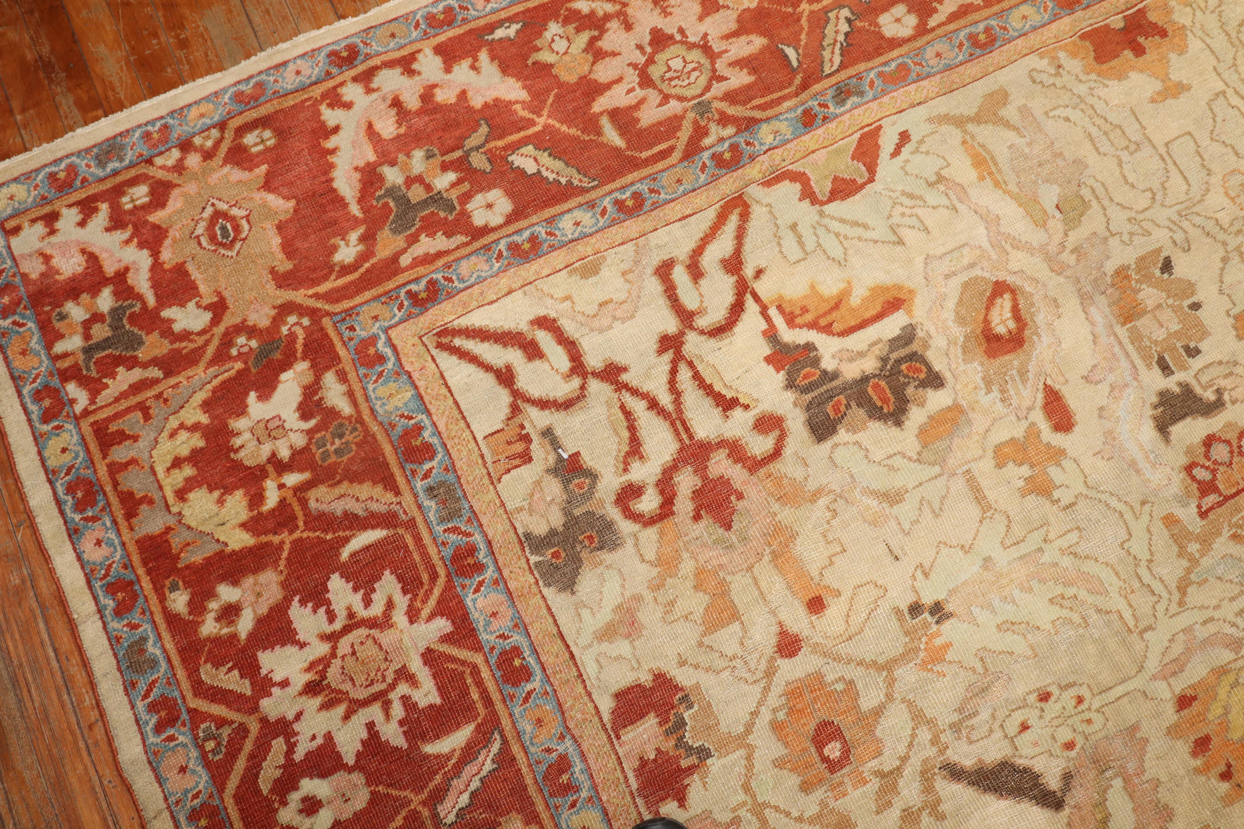 Hand-Woven Antique Sultanabad Persian Carpet For Sale
