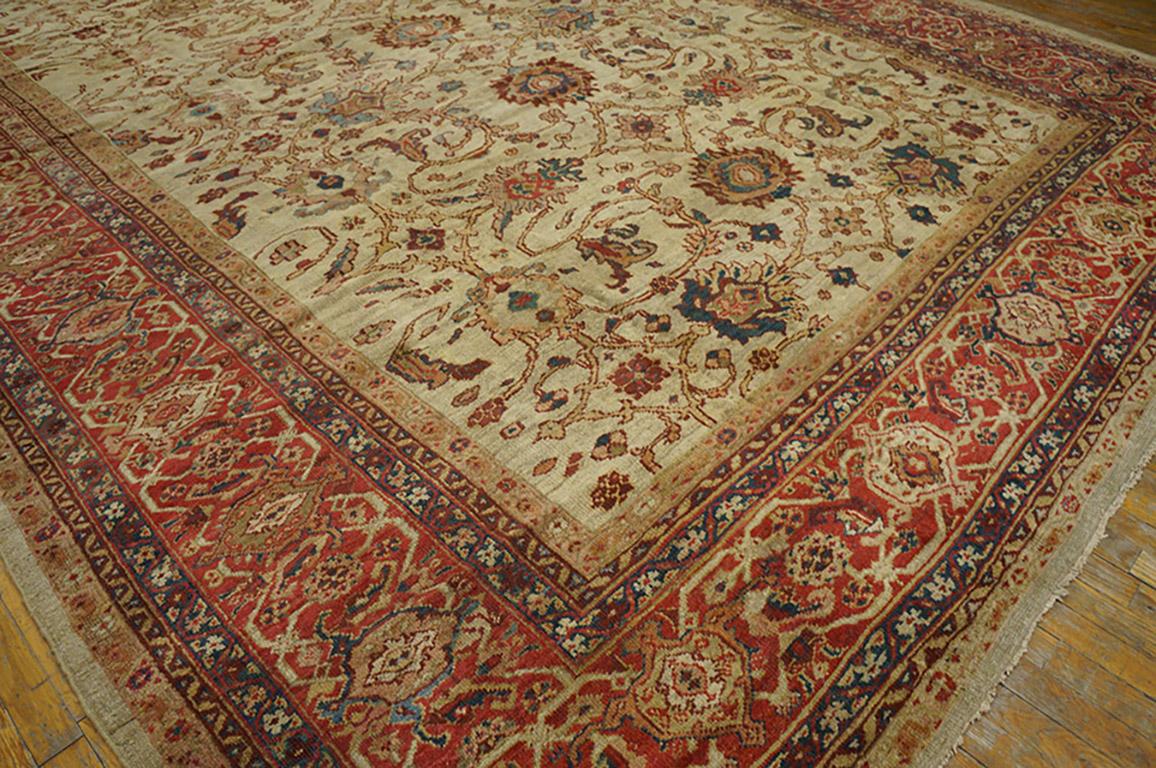 Persischer Ziegler Sultanabad-Teppich des 19. Jahrhunderts ( 10' x 13'3