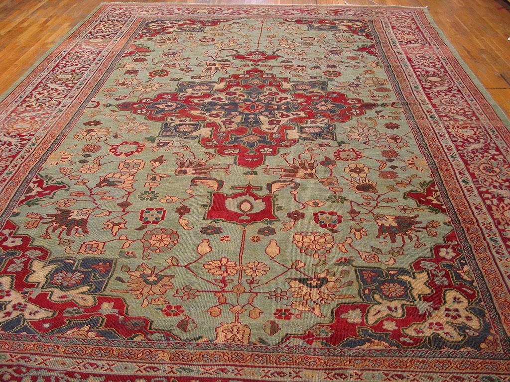 Hand-Knotted Late 19th Century Persian Sultanabad Carpet ( 10'8