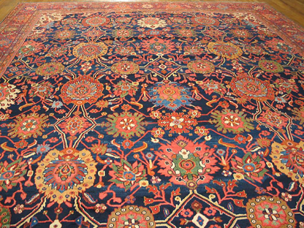 Persischer Ziegler Sultanabad-Teppich des 19. Jahrhunderts ( 11'6