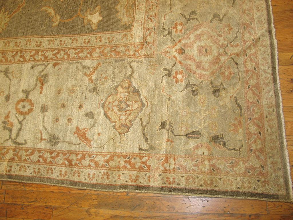 Hand-Knotted  19th Century Persian Ziegler Sultanabad Carpet ( 11'6