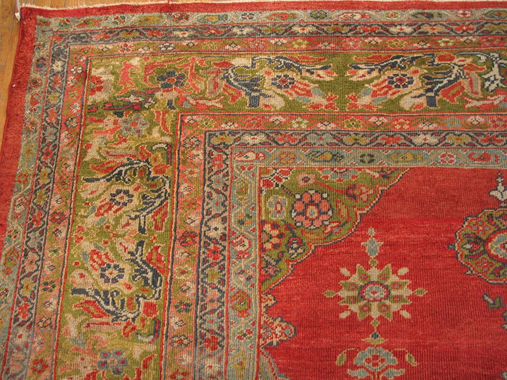 Wool 19th Century Persian Sultanabad Carpet ( 14'10