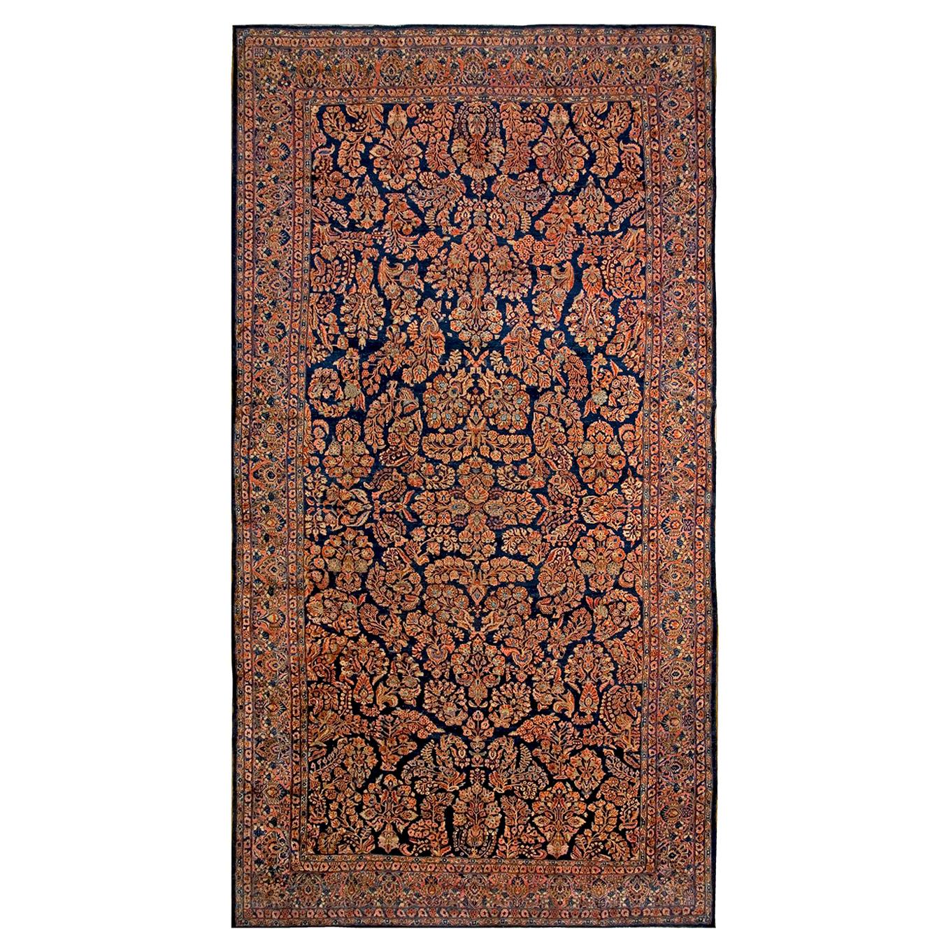 Antiker persischer Sarouk-Teppich 3,66 m x 4,66 m
