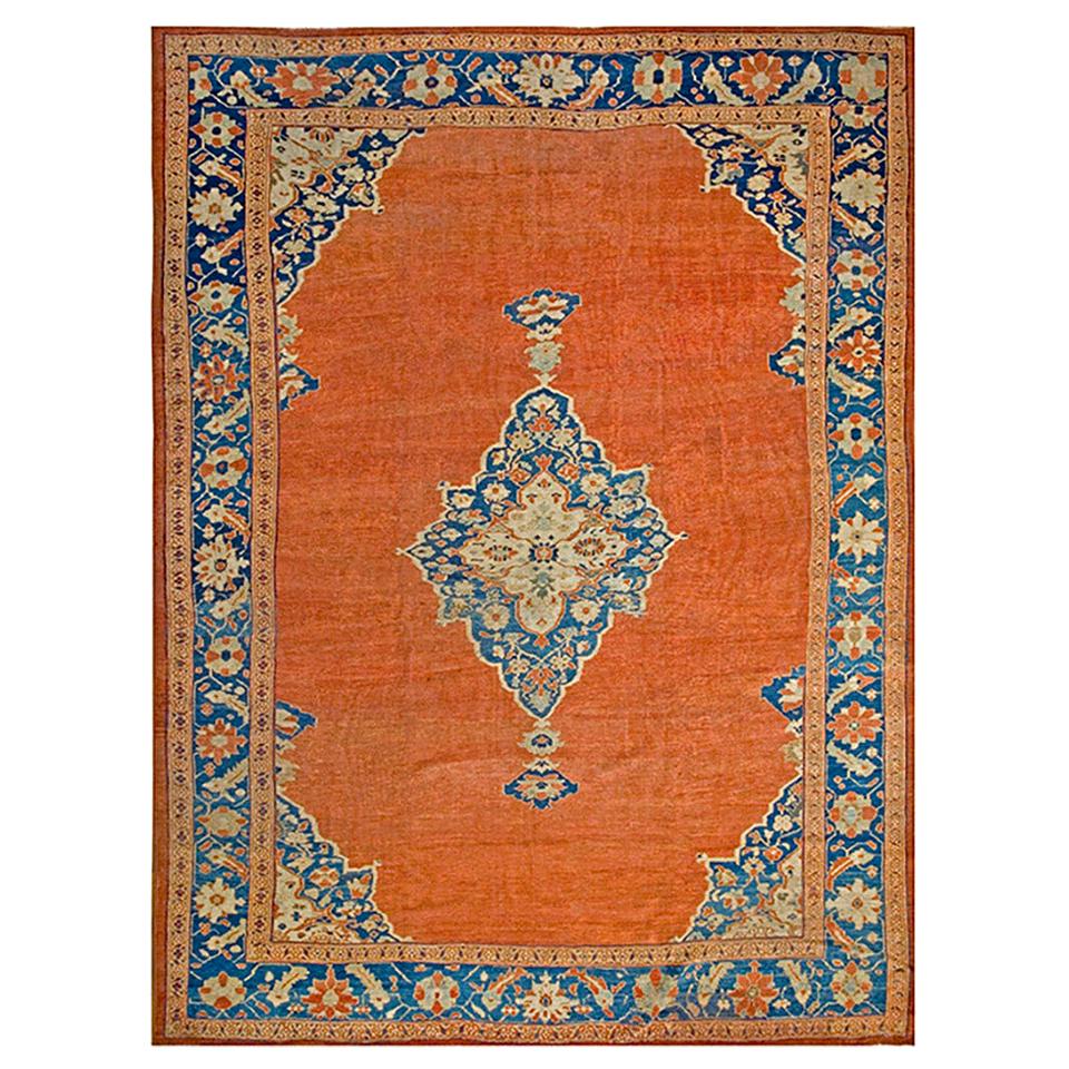 Antique Sultanabad Persian Rug 9' 6" x 12' 5" For Sale