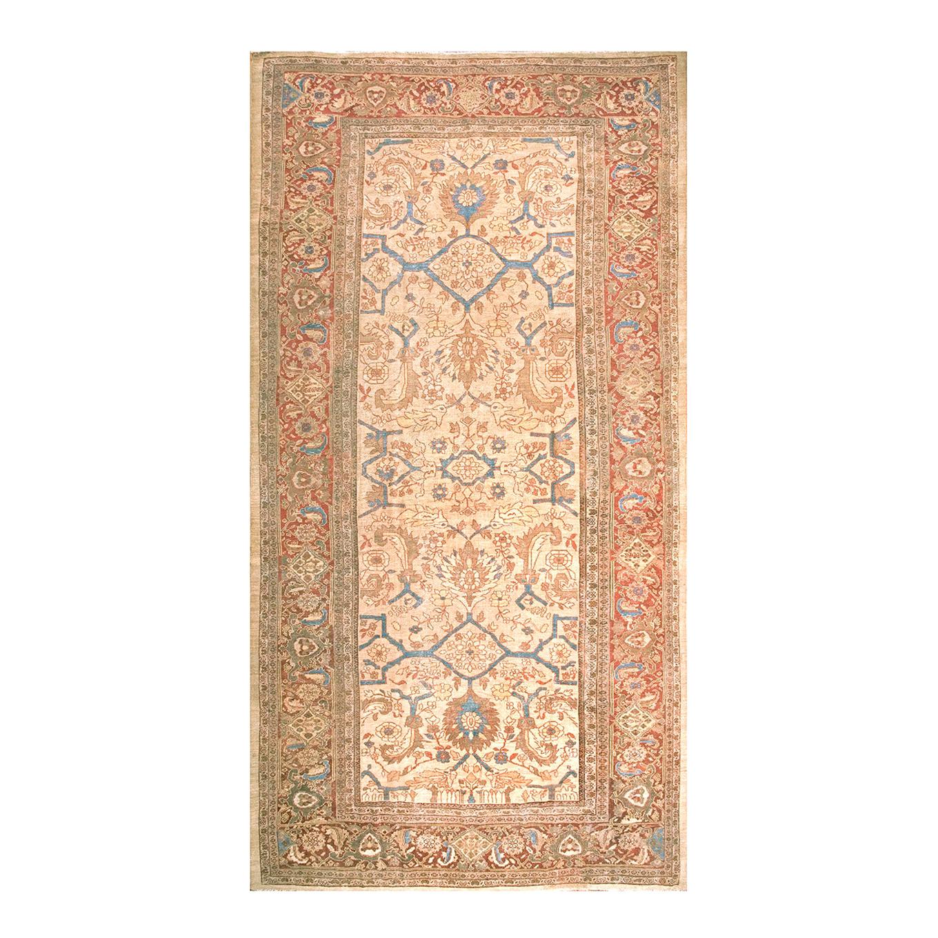 Antique Sultanabad Persian Rug 10' 8" x 20' 2" For Sale