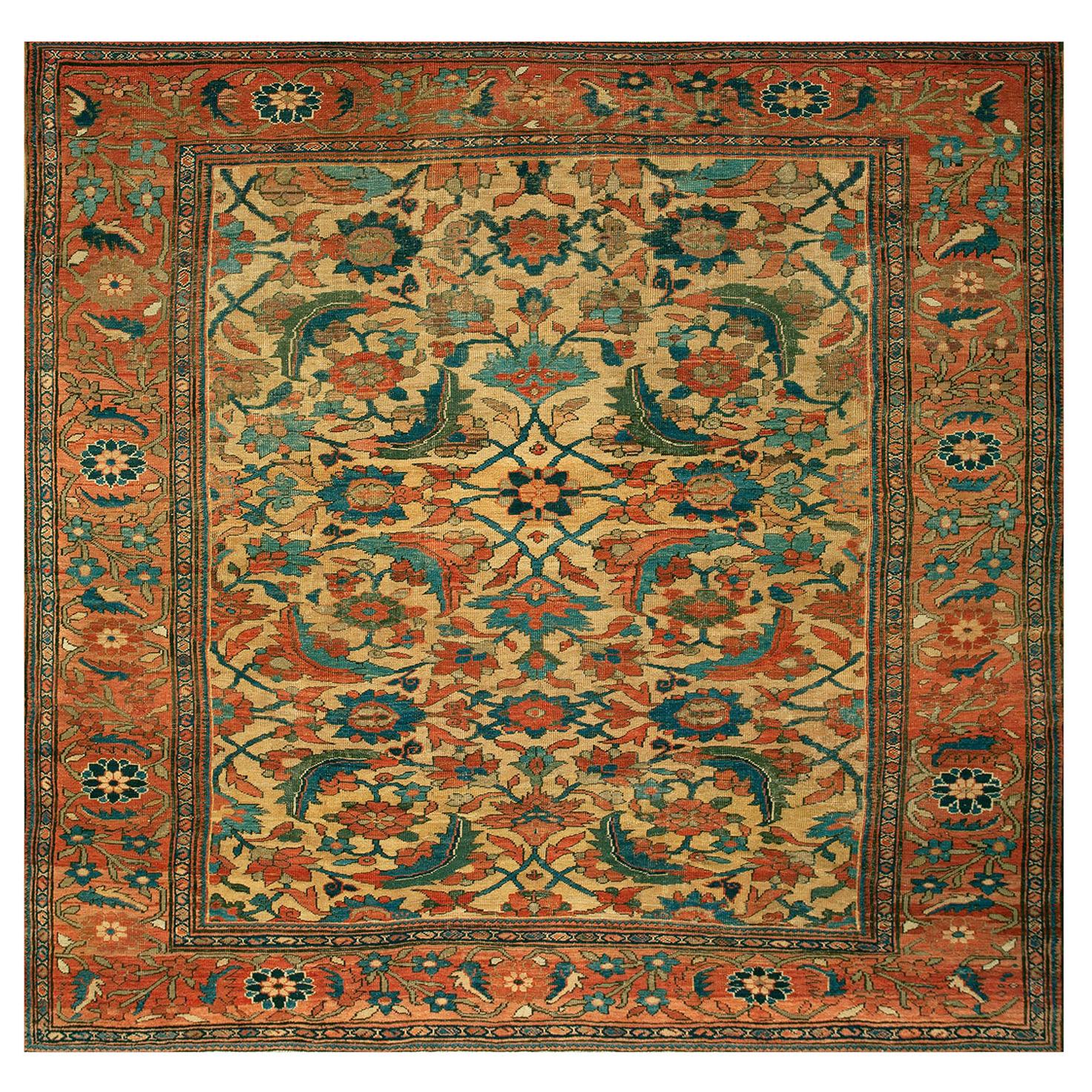 Antique Sultanabad Persian Rug For Sale