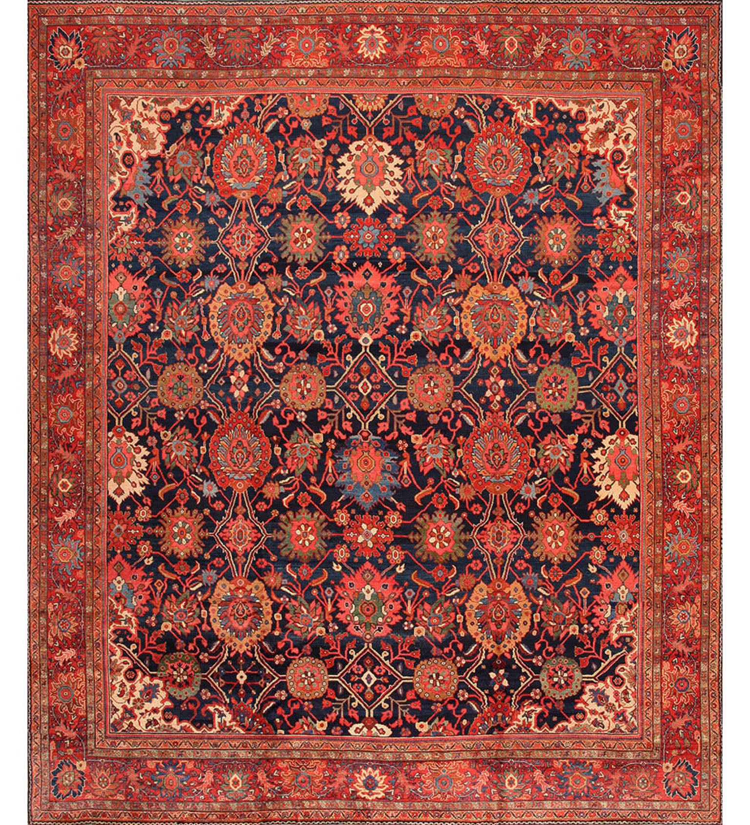 Persischer Ziegler Sultanabad-Teppich des 19. Jahrhunderts ( 11'6" x 13'8" - 351 x 417")