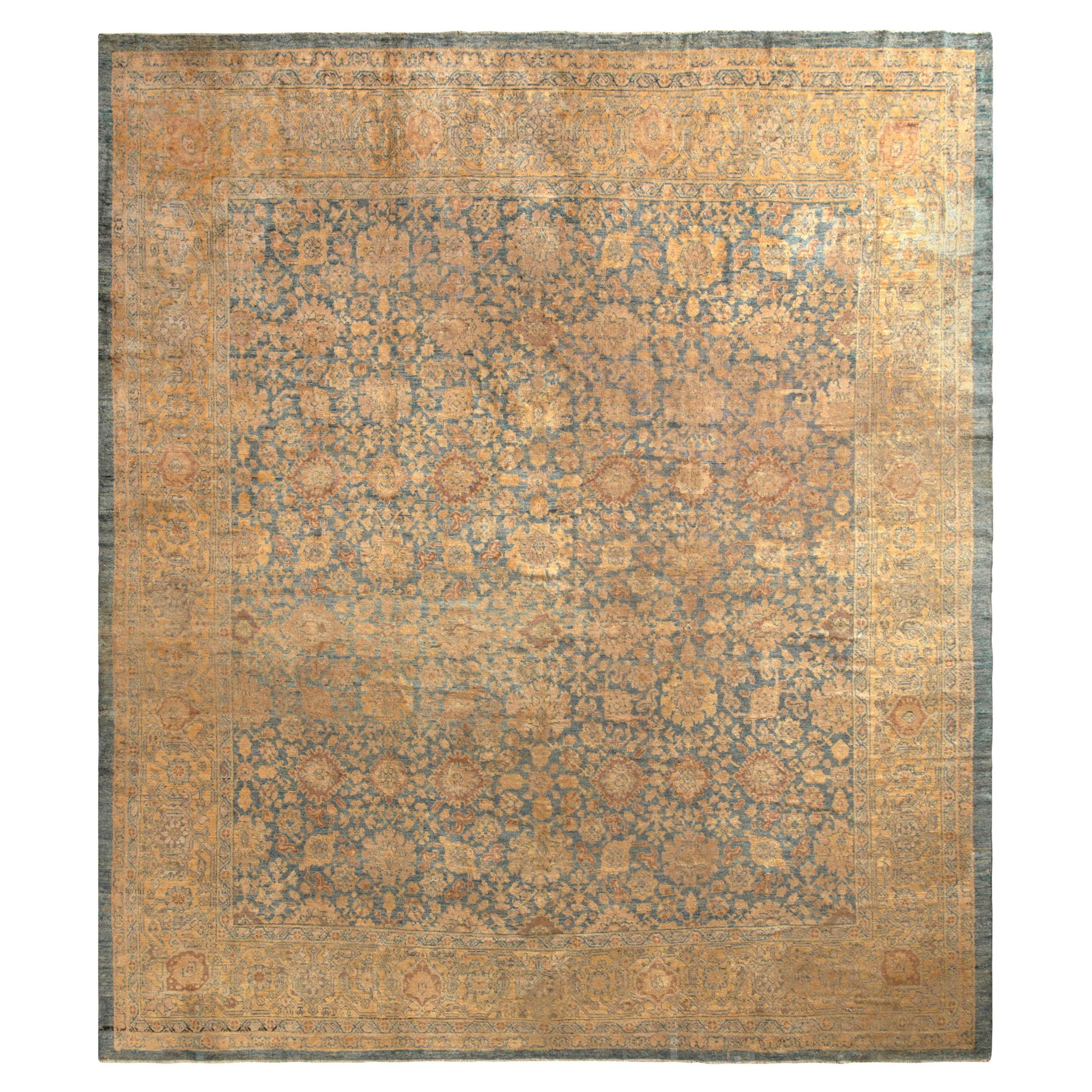 Antique Sultanabad Persian rug in Beige-Brown Floral Pattern by Rug & Kilim