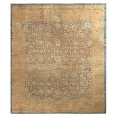 Antiker persischer Sultanabad-Teppich mit beige-braunem Blumenmuster von Teppich & Kelim