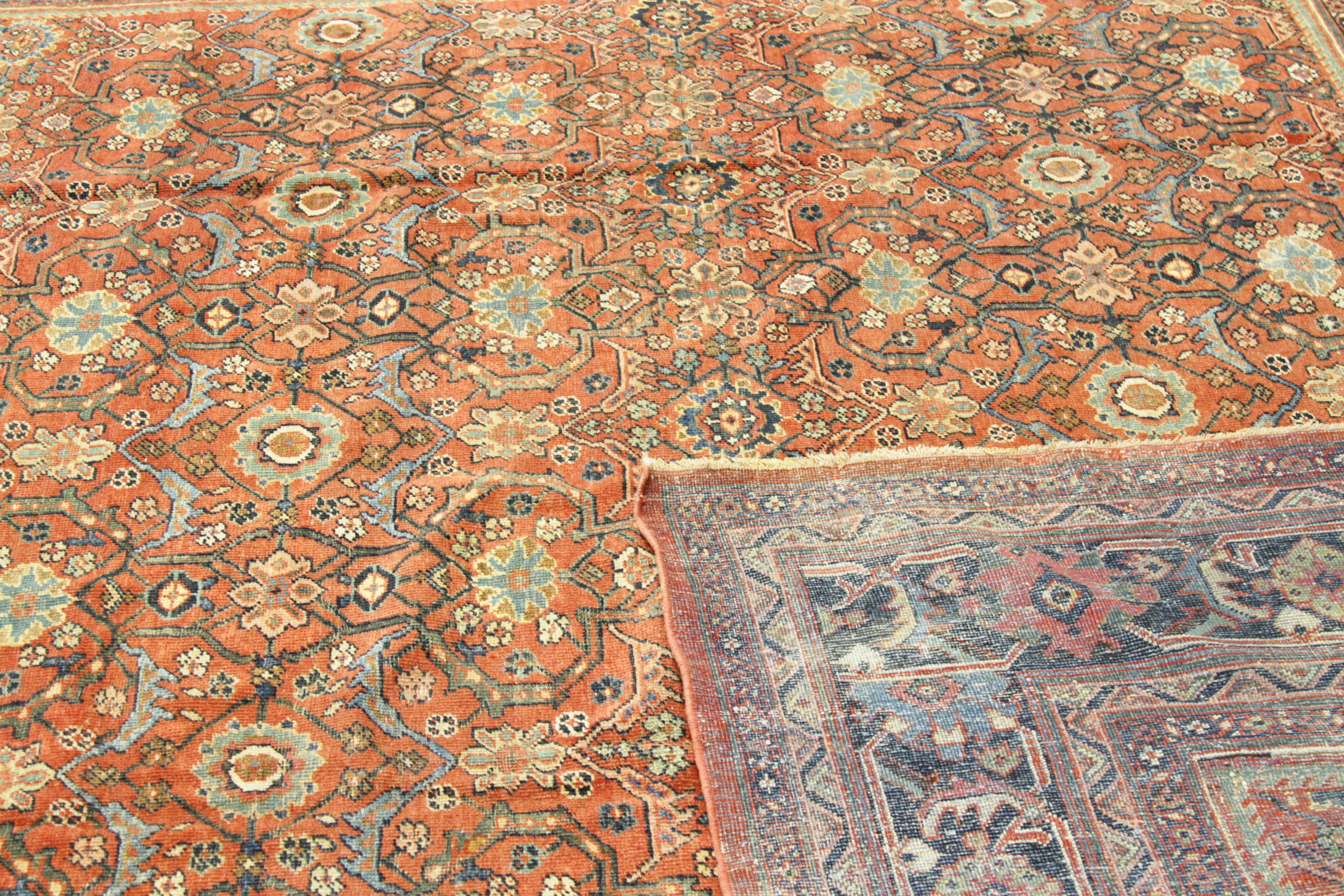 Hand-Knotted Antique Sultanabad Persian Rug with Bold Tribal Patterns, circa 1930s  For Sale