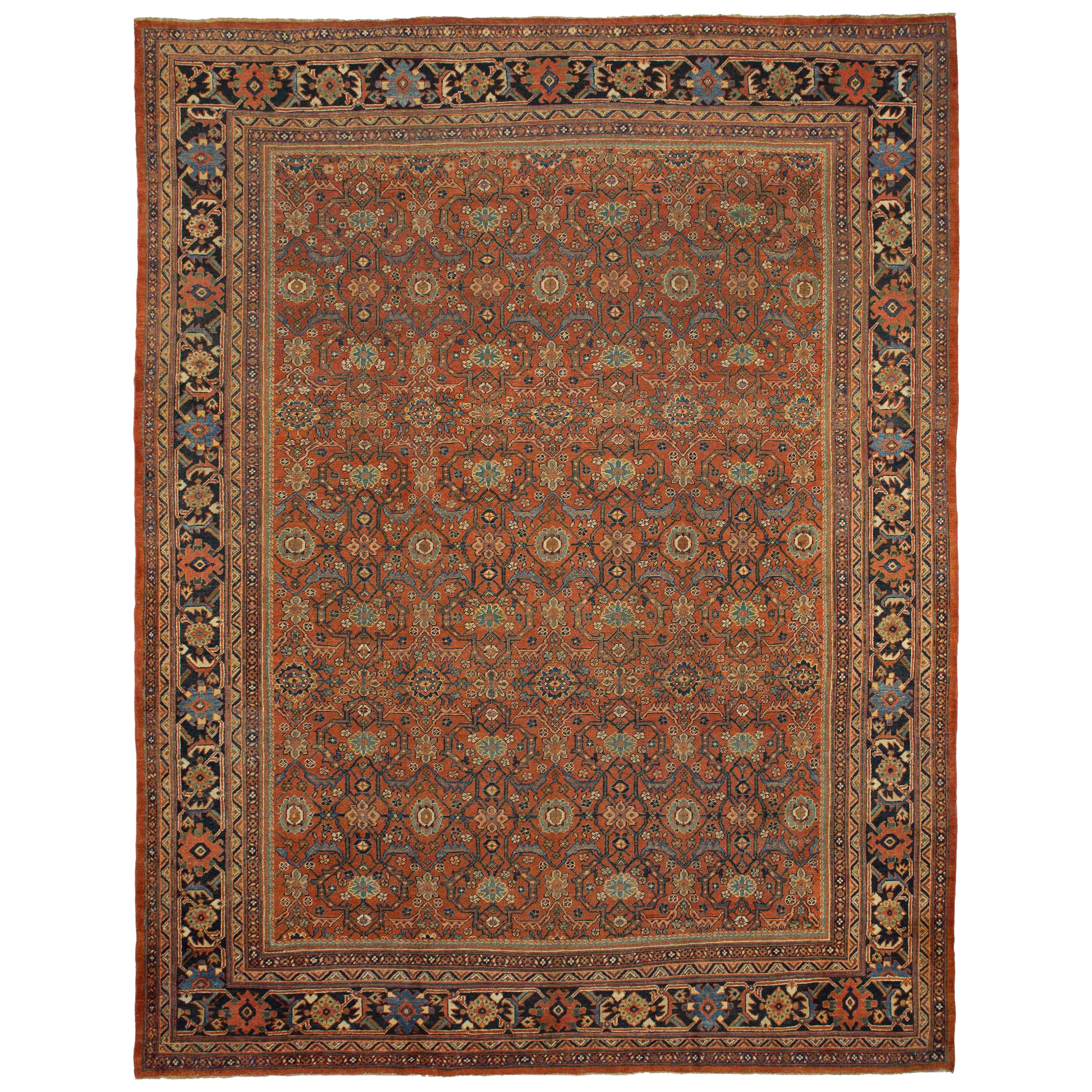 Antique Sultanabad Persian Rug with Bold Tribal Patterns, circa 1930s 