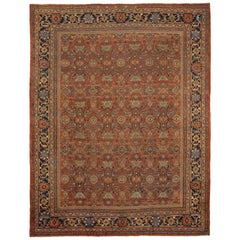 Antigua alfombra persa Sultanabad Rugs con atrevidos motivos tribales, hacia 1930
