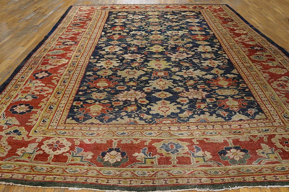 Hand-Knotted 19th Century Persian Sultanabad Carpet ( 10'3