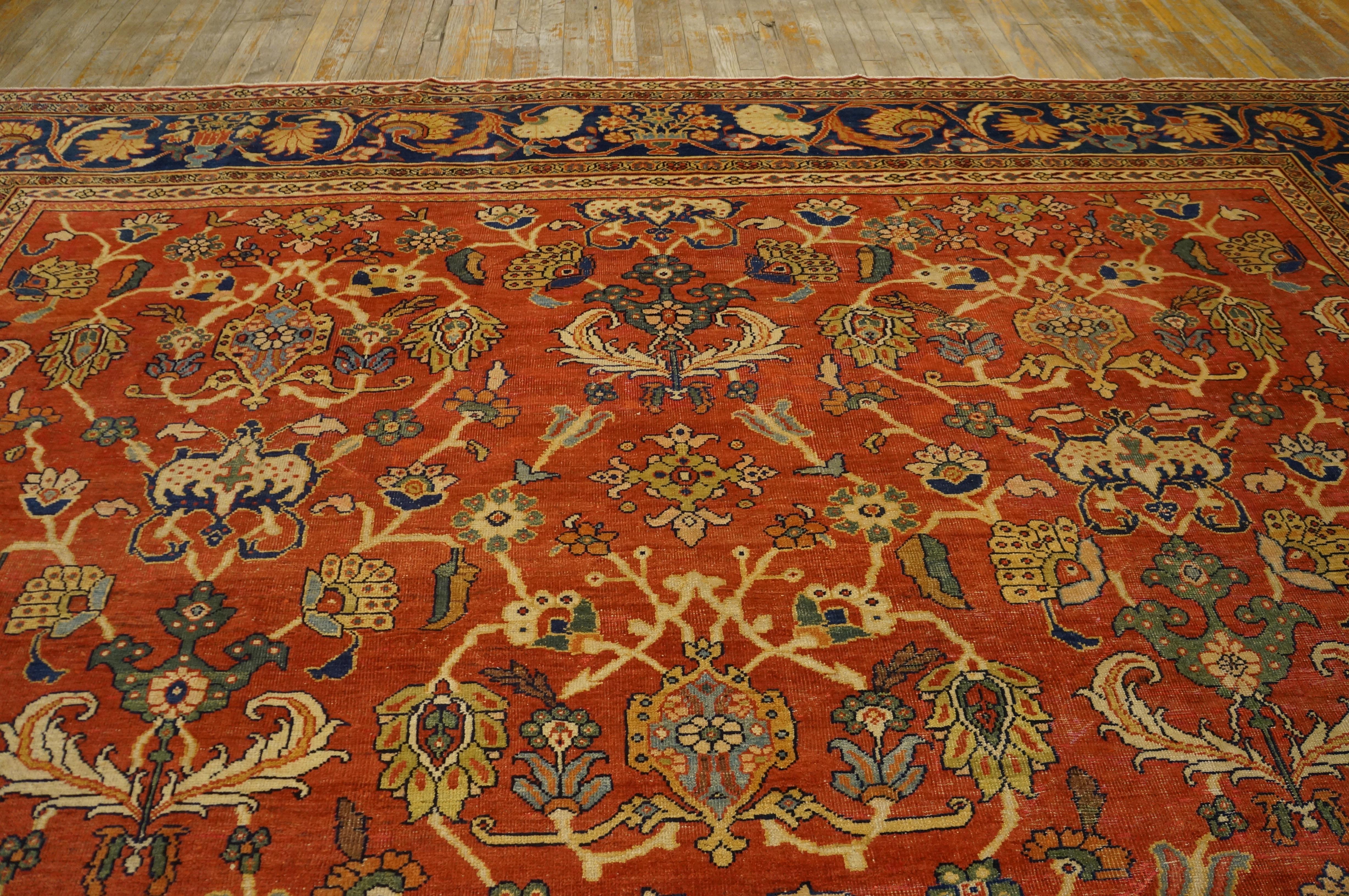 Early 20th Century Persian Sultanabad Carpet ( 11' 6'' x 12' - 350 x 365 ) For Sale 3