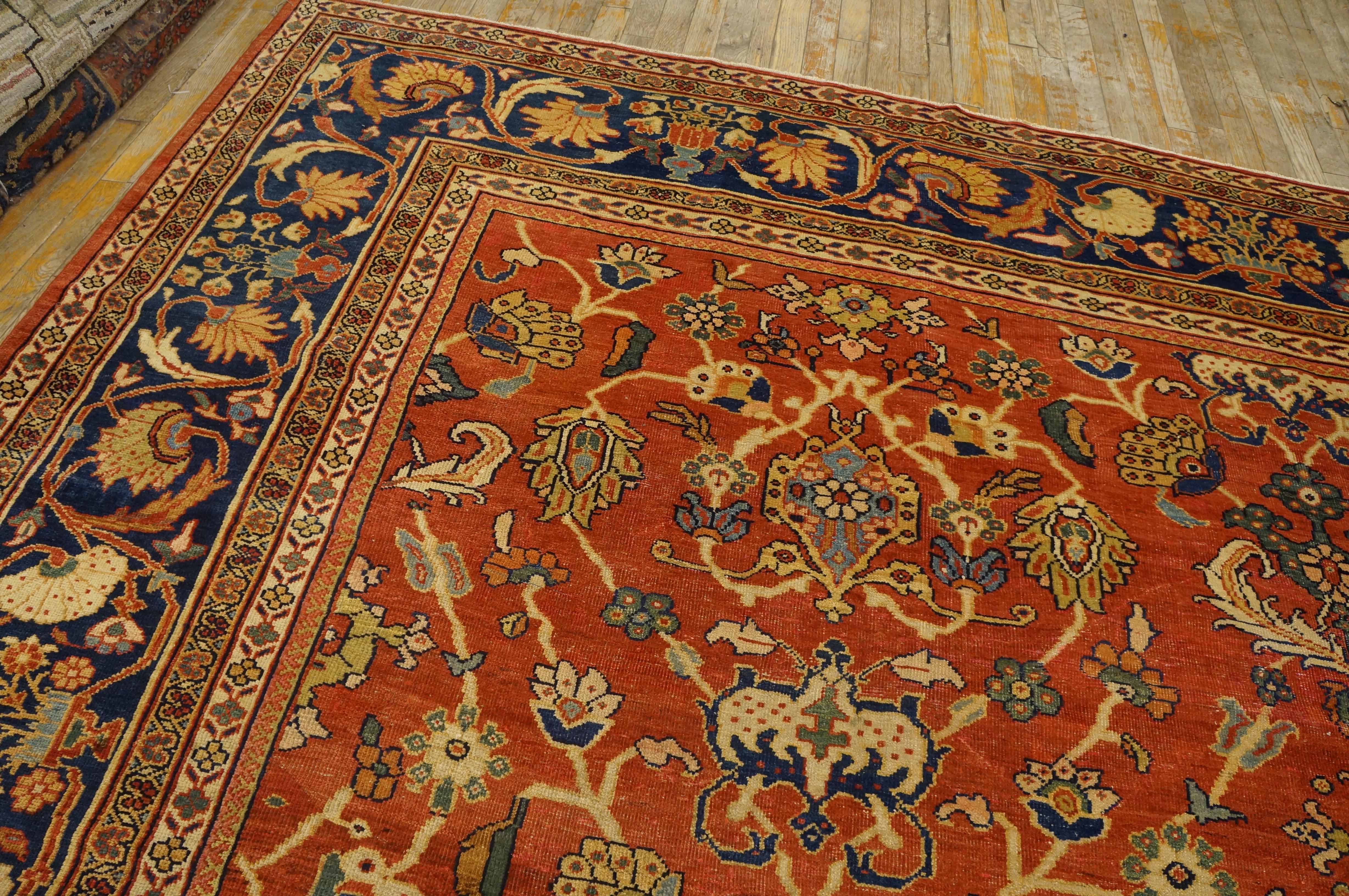 Early 20th Century Persian Sultanabad Carpet ( 11' 6'' x 12' - 350 x 365 ) For Sale 4
