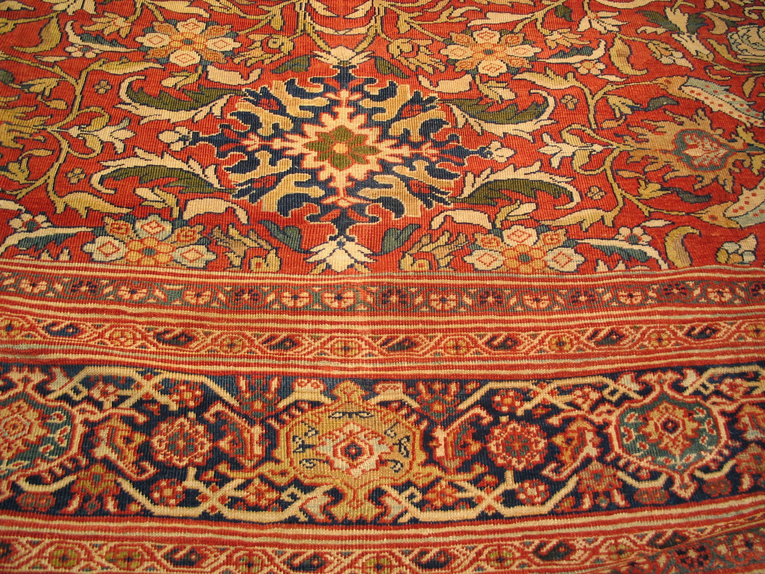 Late 19th Century Antique Sultanabad Rug 12' 9'' x 22' 2'' For Sale