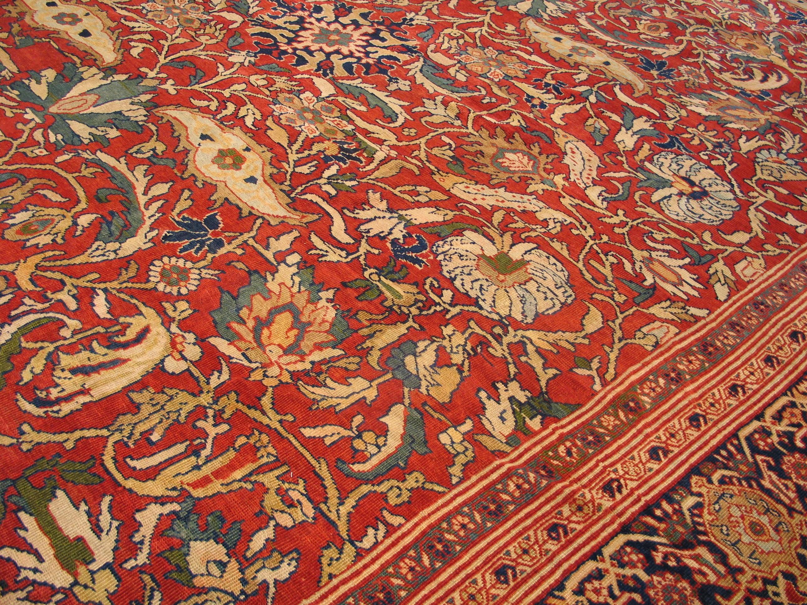 Wool Antique Sultanabad Rug 12' 9'' x 22' 2'' For Sale