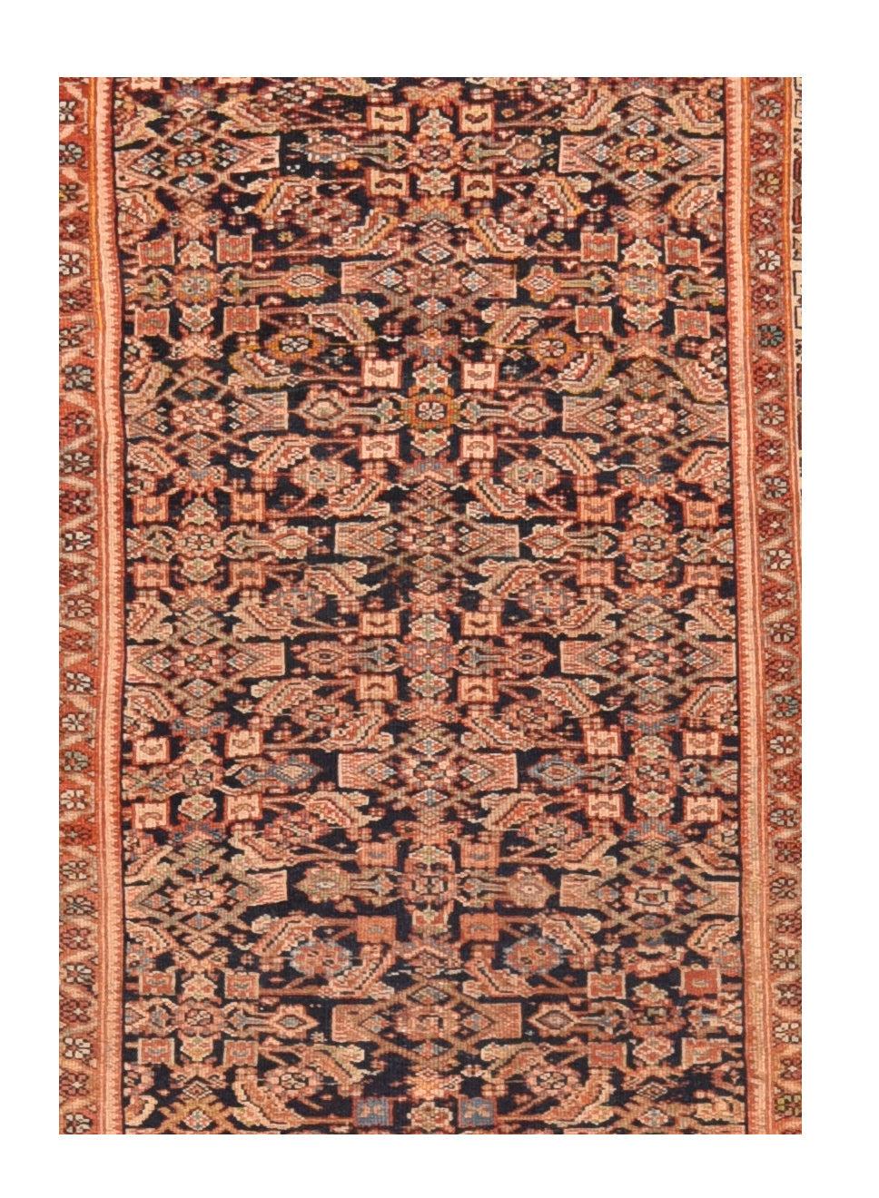Hand-Knotted Antique Sultanabad Rug 4'1'' x 13'2'' For Sale