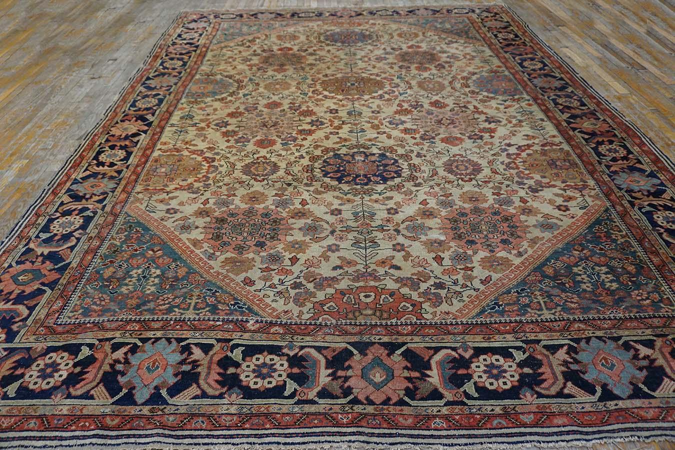 Hand-Knotted 19th Century Persian Sultanabad Carpet ( 9'