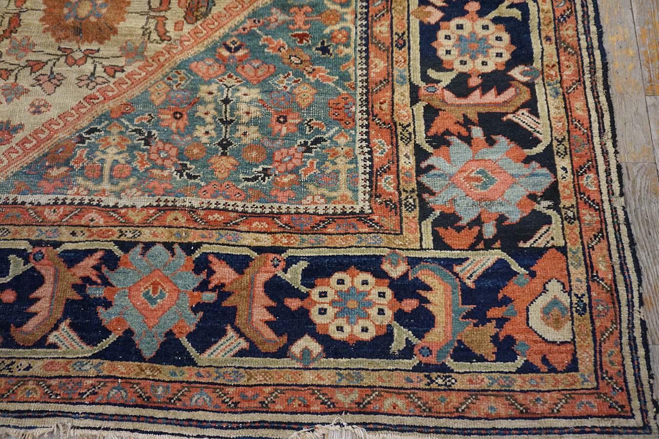Wool 19th Century Persian Sultanabad Carpet ( 9'