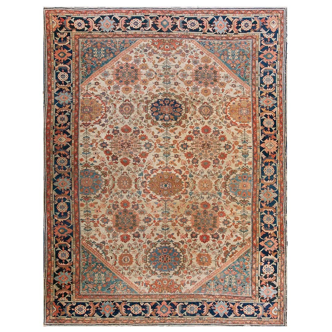 Tappeto persiano Sultanabad del XIX secolo ( 9'" x 11'10" - 275 x 360 )