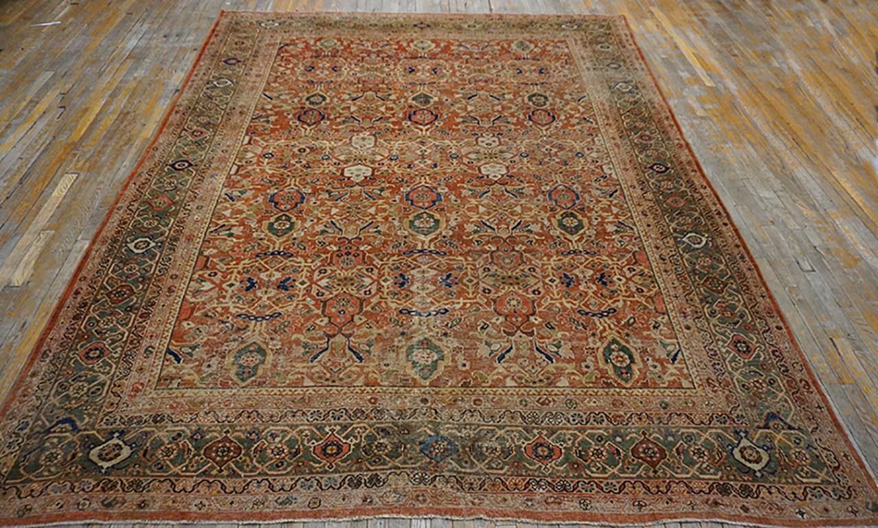 Hand-Knotted Early 20th Century Persian Sultanabad  Carpet ( 9' x 11'6