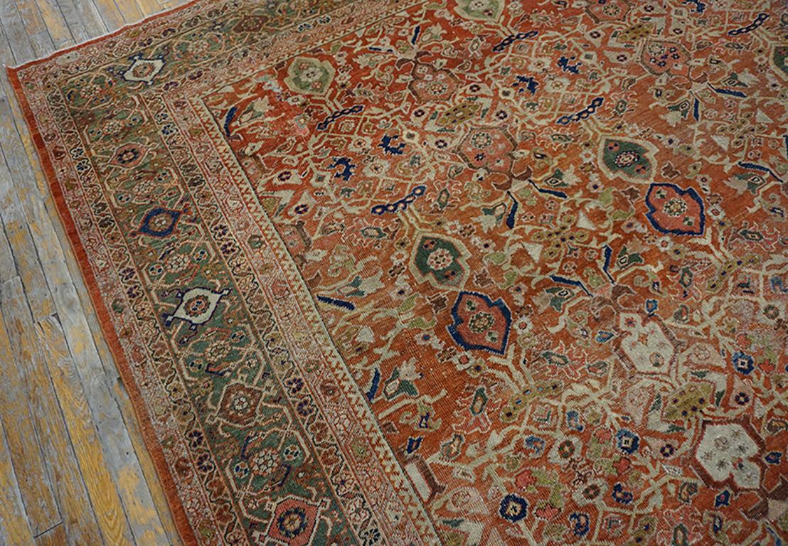 Wool Early 20th Century Persian Sultanabad  Carpet ( 9' x 11'6