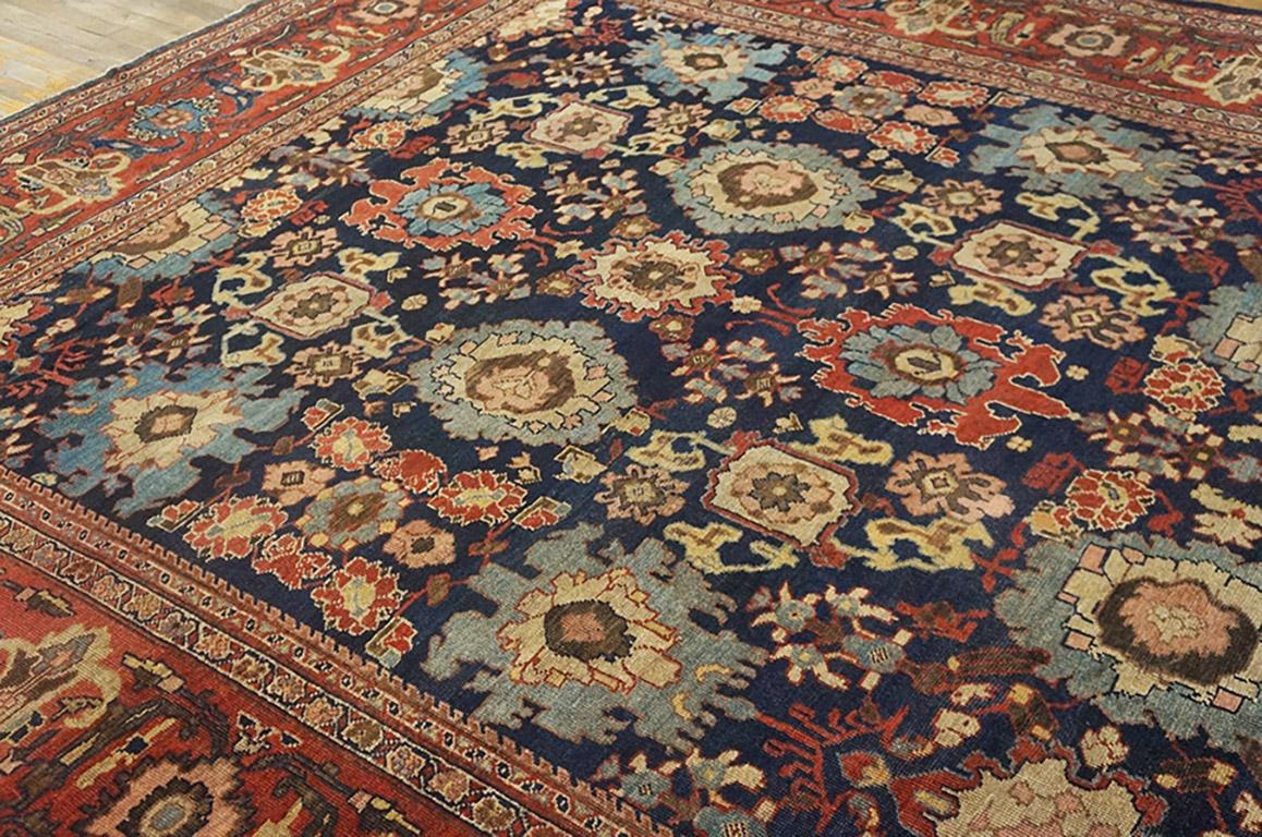 Wool 19th Century Persian Sultanabad Carpet ( 9'4
