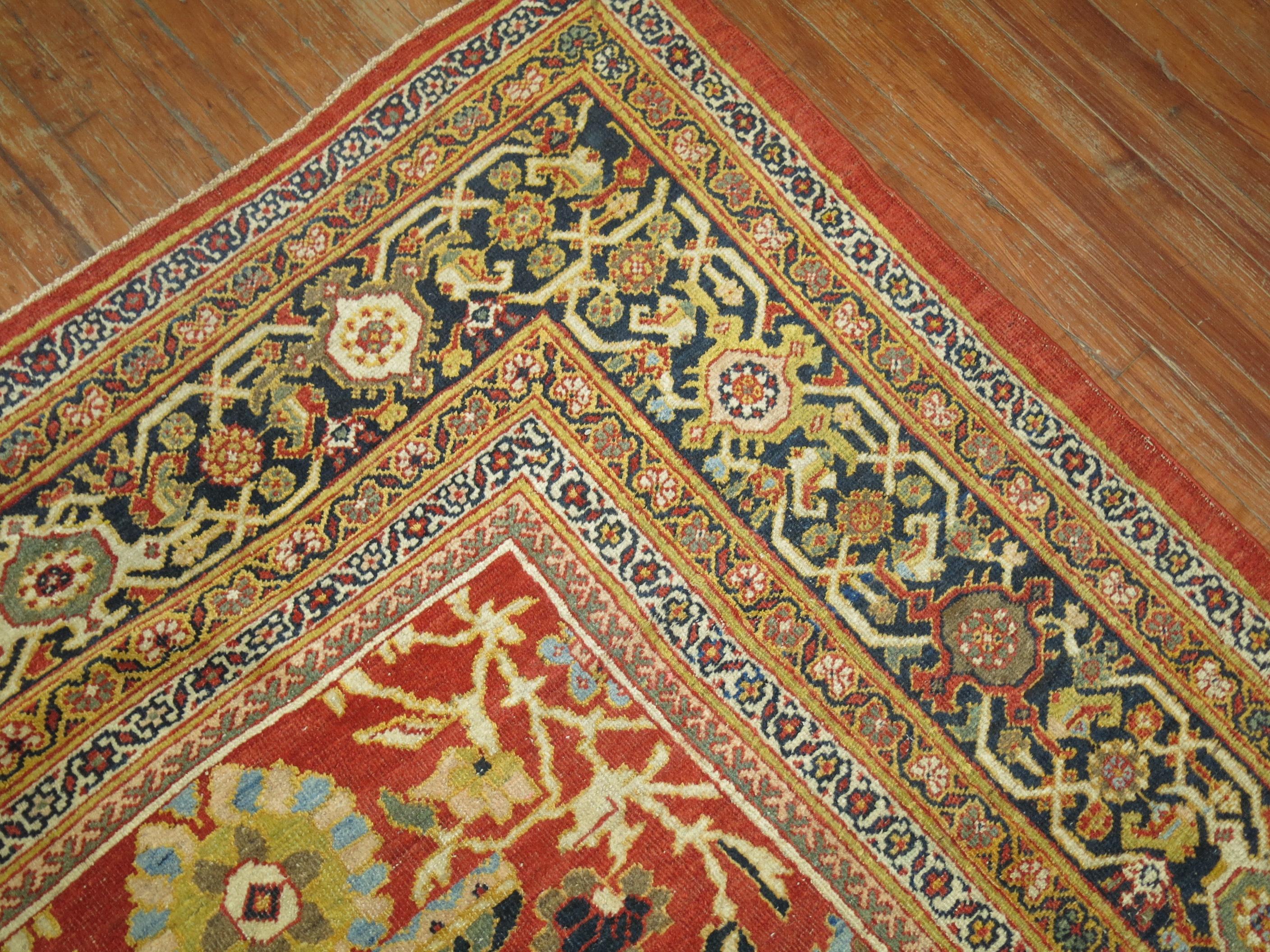19th Century Zabihi Collection Rich Antique Ziegler Sultanabad Oversize Rug For Sale