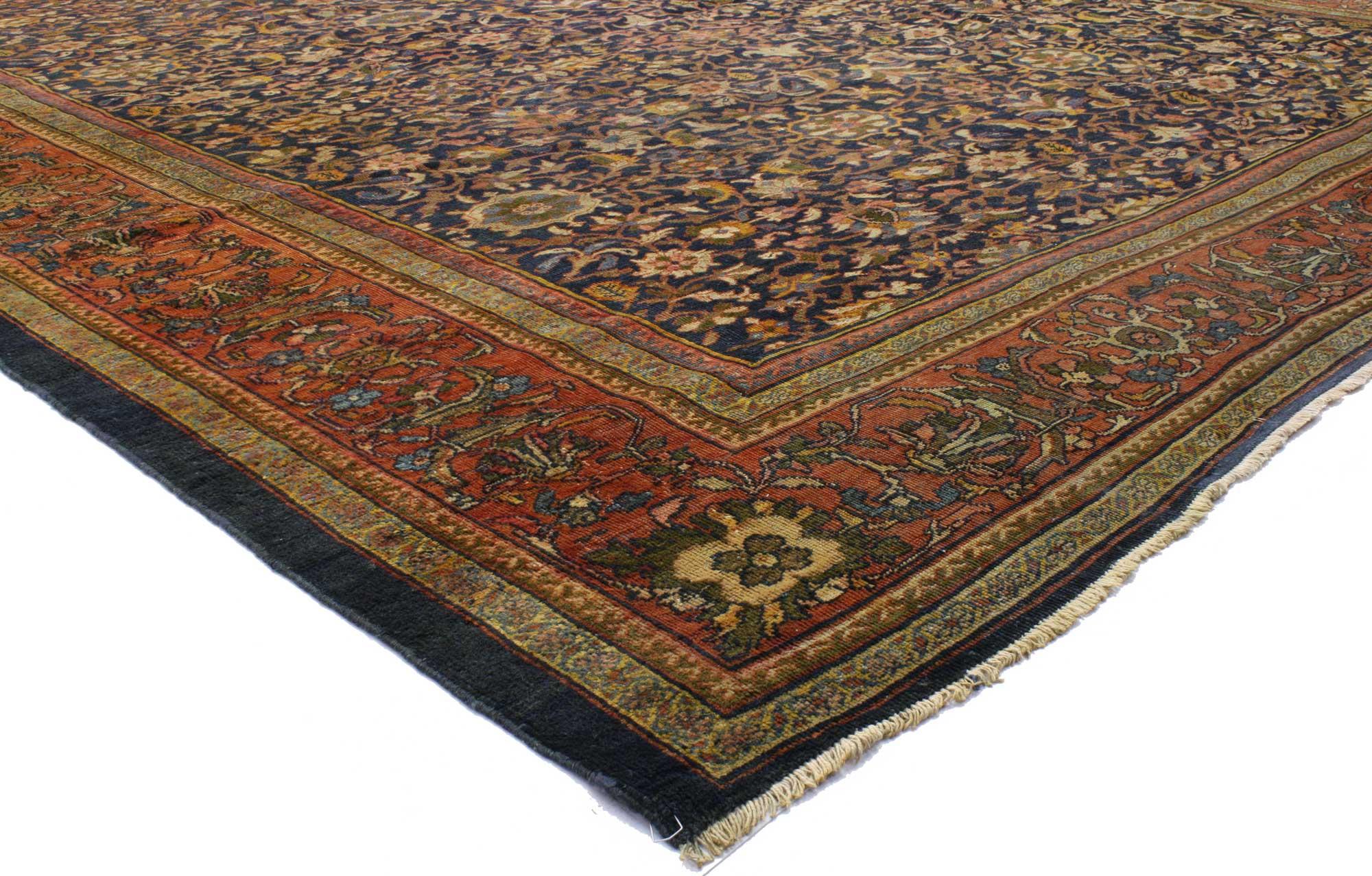 Hand-Knotted Oversized Antique Persian Sultanabad Rug, Hotel Lobby Size Carpet For Sale