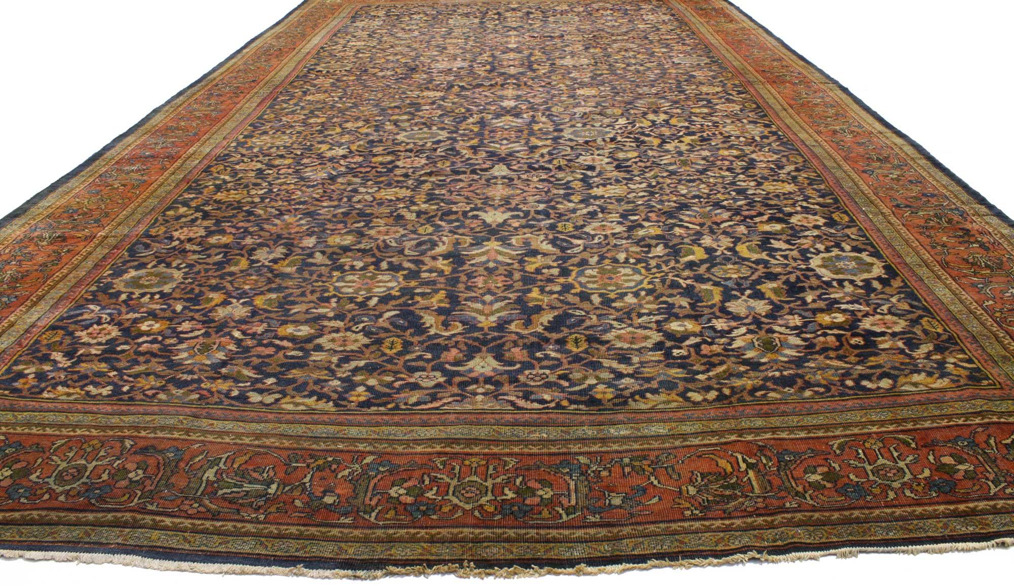 Wool Oversized Antique Persian Sultanabad Rug, Hotel Lobby Size Carpet For Sale