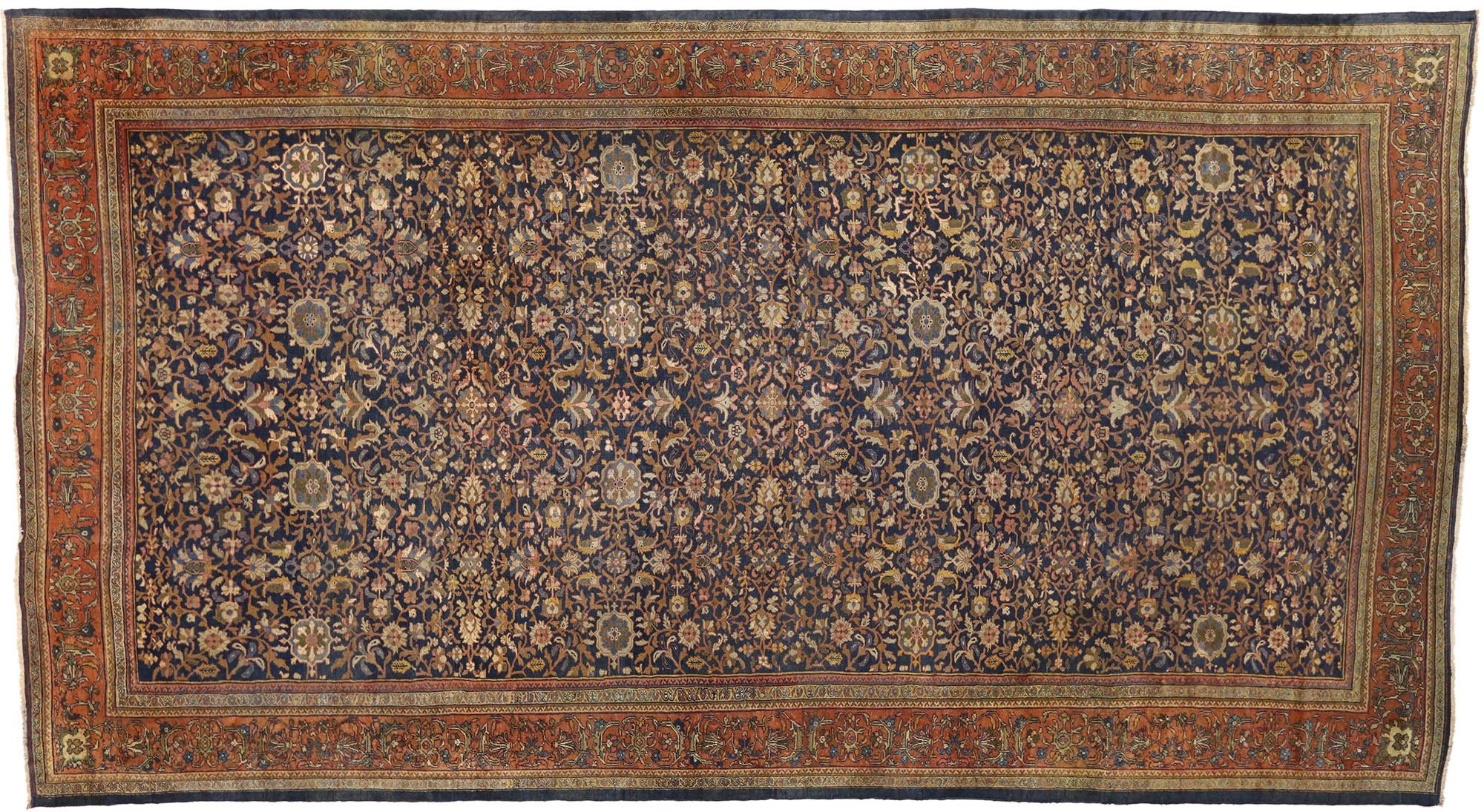 Antiker persischer Sultanabad Hotel Teppich in Lobby Größe  im Angebot 1