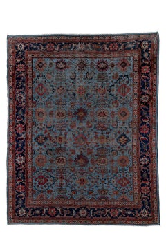 Antique Sultanabad with Blue Field and Harshang Design