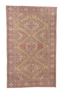 Antique Sumac Rug with Soft Field and Stars and Rosettes