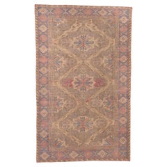 Antique Sumac Rug with Soft Field and Stars and Rosettes