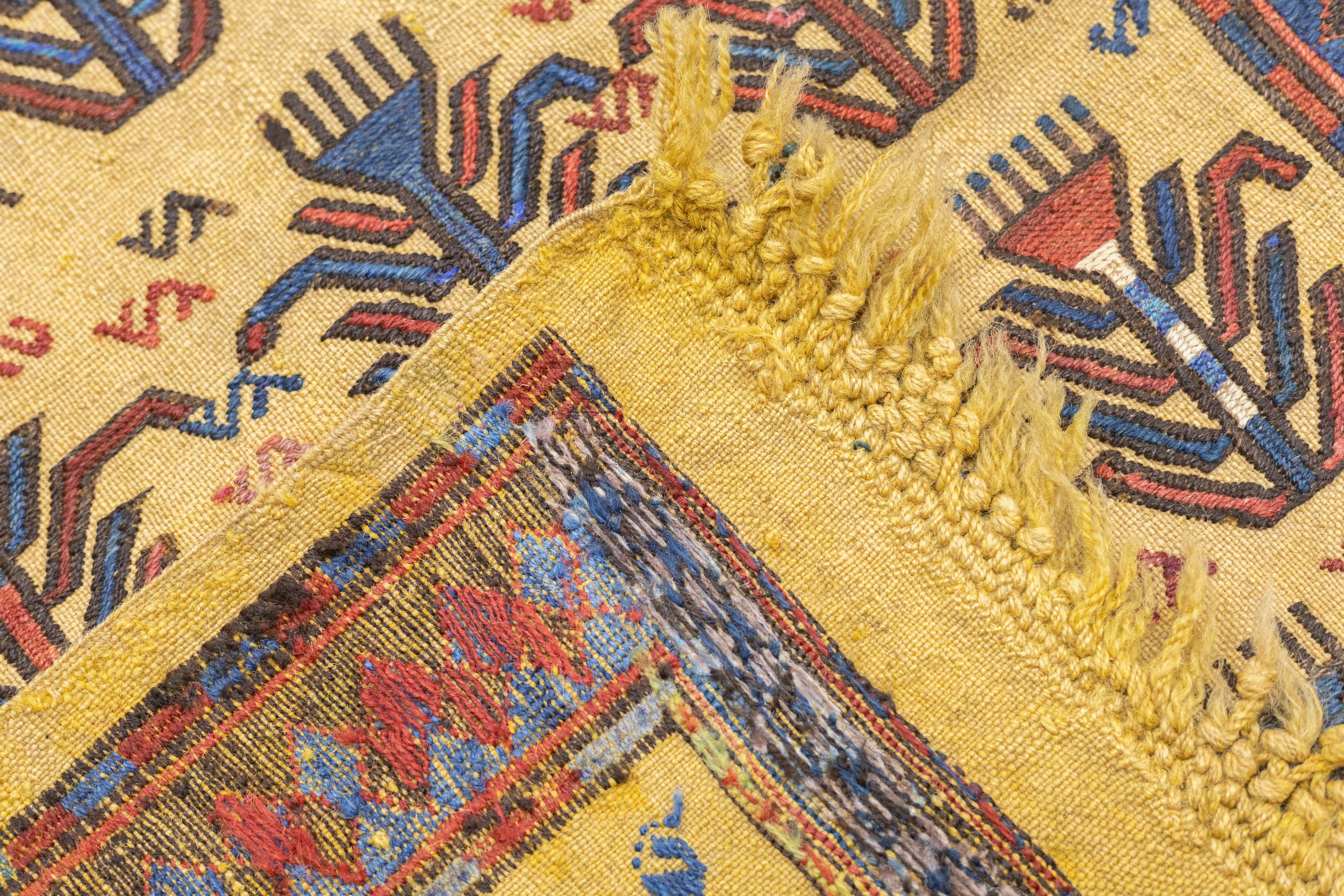 Antique Sumak Rug 3'4'' x 5'4'' For Sale 7