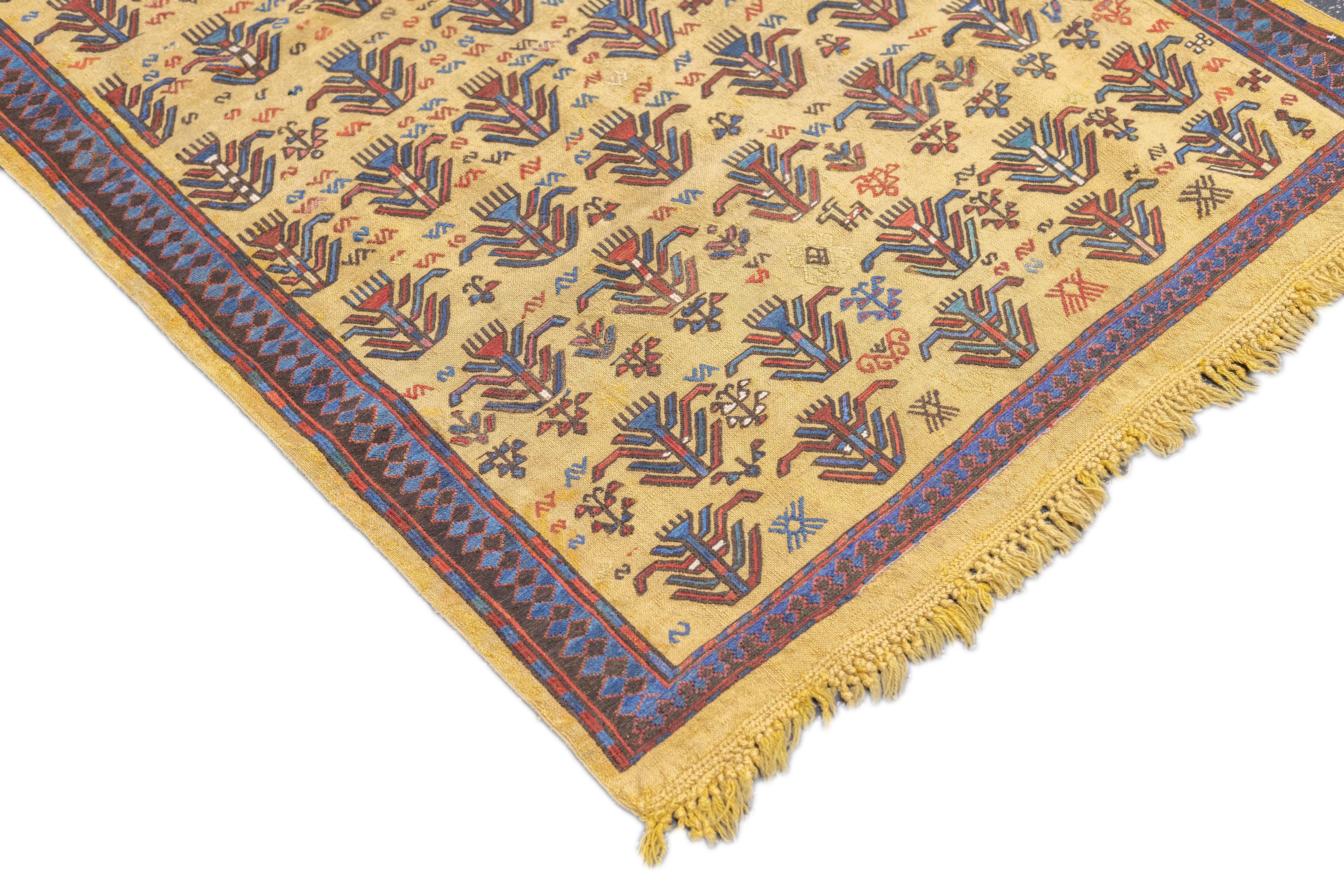 Persian Antique Sumak Rug 3'4'' x 5'4'' For Sale
